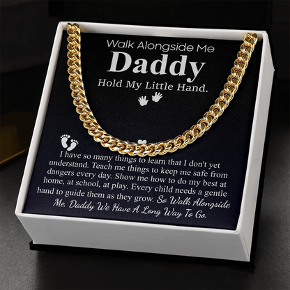 Meaningful Jewelry Gift Fathers Day Gift From Kids, Custom First Father's Day, Daddy Cuban Chain from Baby, from Wife, Best Dad Ever, 1st Father's Day Necklace Gift, Gift from New Born with Messege Card