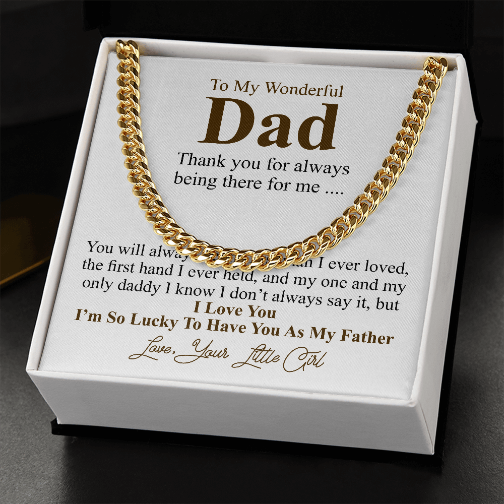 Personalized fathers day gift from daughter, Father's Day Chain Necklace, To My Dad Gift, Papa Gift, Chain For Dad, Dad Birthday Gift little girl