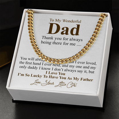 Personalized fathers day gift from daughter, Father's Day Chain Necklace, To My Dad Gift, Papa Gift, Chain For Dad, Dad Birthday Gift little girl