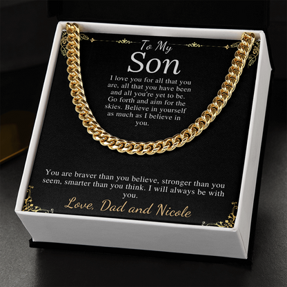 Sentimental Son Gifts from Mom, Son Chain Necklace, Mother to Son Gifts, Christmas Gifts for Son Birthday, Gifts for Son from Mother #0910 nicole