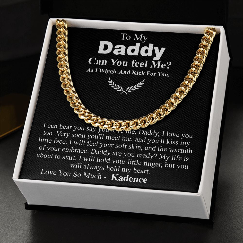 Christmas Gift For Dad From Bump, Dad To Be Gift, Pregnancy Announcement To Husband, Father Chain Necklace Gift With Message Card From Bump Kadence
