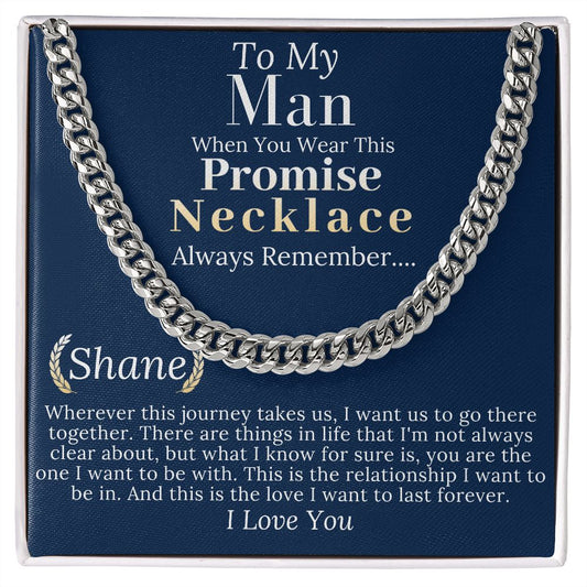 Boyfriend Promise necklace For Him, Boyfriend Christmas Gift, Mens Chain Necklace Christmas Gift For Soulmate, Husband Christmas Gift #0943 shane1
