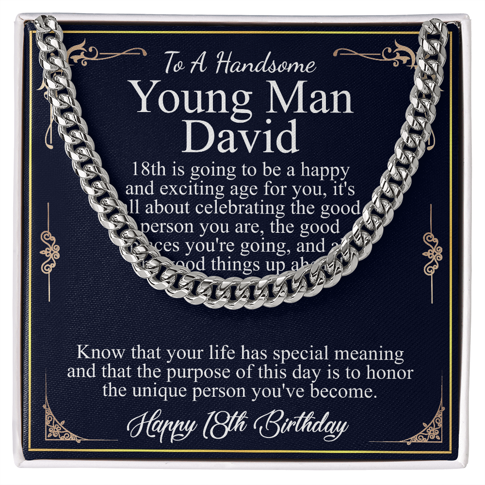 18th Birthday Gift For Him, 18th Birthday Present For Man, Personalized Gift for 18 Year Old Male, 18th Birthday Gift Son from Mom, Dad david
