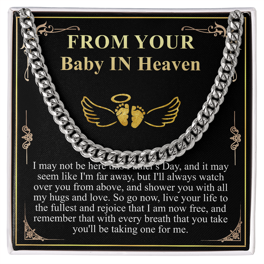 First Fathers Day Gift from Baby in Heaven, Loss of Child Fathers Day Gift, Pregnancy Loss, Miscarriage Father's Day Chain Necklace