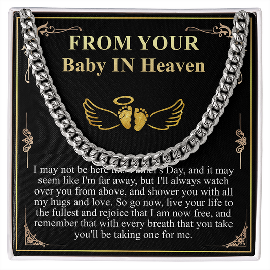 First Fathers Day Gift from Baby in Heaven, Loss of Child Fathers Day Gift, Pregnancy Loss, Miscarriage Father's Day Chain Necklace