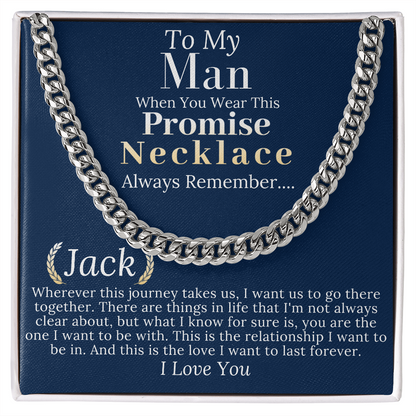 Boyfriend Promise necklace For Him, Boyfriend Christmas Gift, Mens Chain Necklace Christmas Gift For Soulmate, Husband Christmas Gift #0943 jack