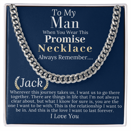 Boyfriend Promise necklace For Him, Boyfriend Christmas Gift, Mens Chain Necklace Christmas Gift For Soulmate, Husband Christmas Gift #0943 jack