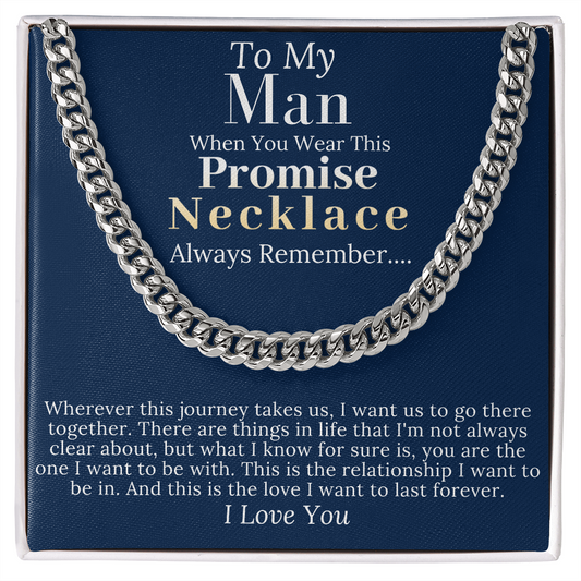 Boyfriend Promise necklace For Him, Boyfriend Christmas Gift, Mens Chain Necklace Christmas Gift For Soulmate, Husband Christmas Gift #0943 no name1