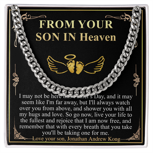 Miscarriage Father's Day Gift from Loss Baby, Stillborn Memorial Chain Gift from Son on Fathers Day, Baby Loss Gift for Dad, Memorial Gift jonathan