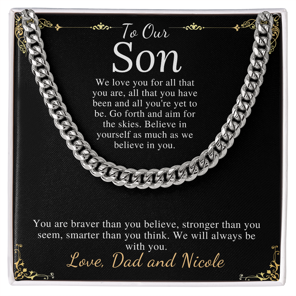 Sentimental Son Gifts from Mom, Son Chain Necklace, Mother to Son Gifts, Christmas Gifts for Son Birthday, Gifts for Son from Mother #0910 dad&nicole