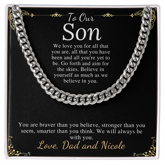 Sentimental Son Gifts from Mom, Son Chain Necklace, Mother to Son Gifts, Christmas Gifts for Son Birthday, Gifts for Son from Mother #0910 dad&nicole
