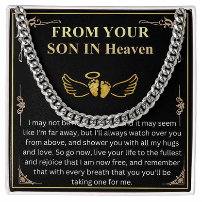 Meaningful Jewelry Gift First Fathers Day Gift from Baby in Heaven, Loss of Child Fathers Day Gift, Pregnancy Loss, Miscarriage Father's Day Chain Necklace with Messege Card
