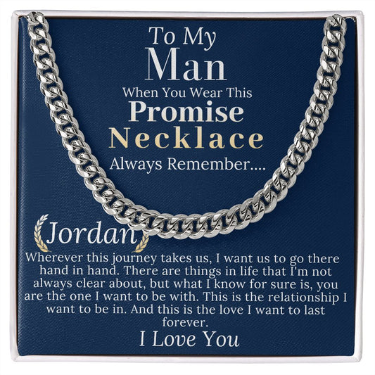 Boyfriend Promise necklace For Him, Boyfriend Christmas Gift, Mens Chain Necklace Christmas Gift For Soulmate, Husband Christmas Gift #0943 Jordan