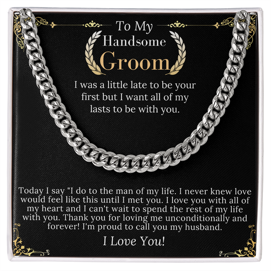 To My Groom from bride, Wedding Gift for My Man on Wedding Day, Groom Wedding Present from Bride, Necklace for men, keepsake gift for him