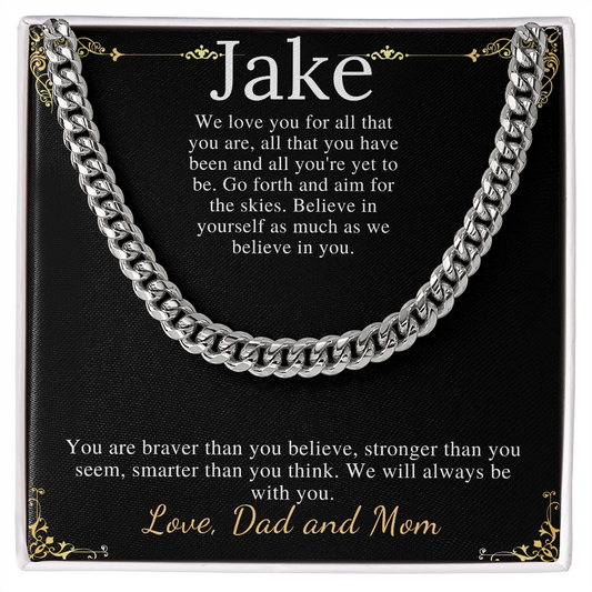 Sentimental Son Gifts from Mom, Son Chain Necklace, Mother to Son Gifts, Christmas Gifts for Son Birthday, Gifts for Son from Mother #0910 jake