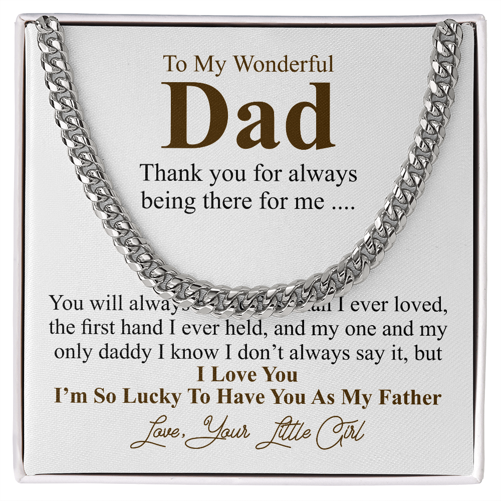 Personalized fathers day gift from daughter, Father's Day Chain Necklace, To My Dad Gift, Papa Gift, Chain For Dad, Dad Birthday Gift little girl