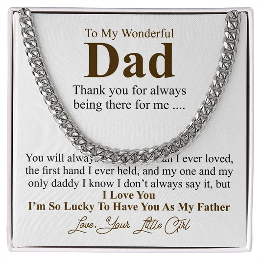 Personalized fathers day gift from daughter, Father's Day Chain Necklace, To My Dad Gift, Papa Gift, Chain For Dad, Dad Birthday Gift little girl