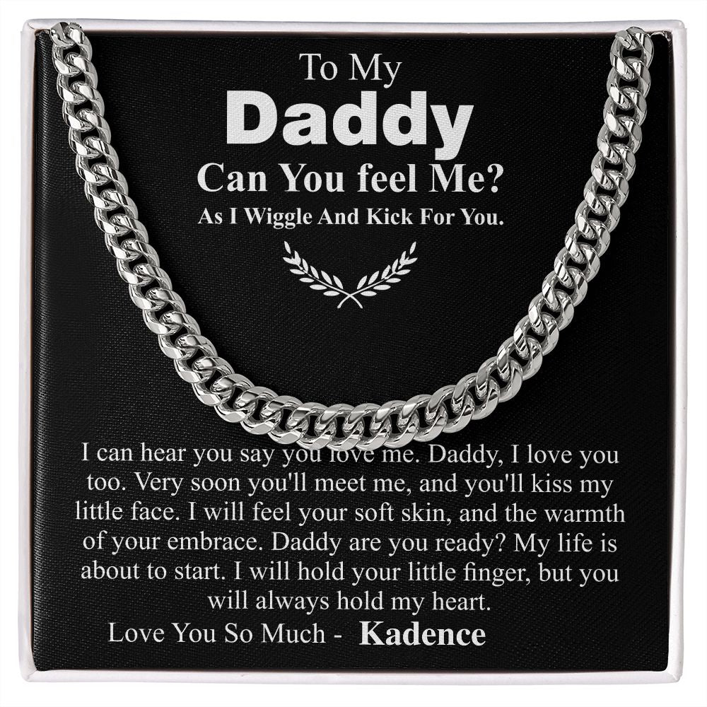 Christmas Gift For Dad From Bump, Dad To Be Gift, Pregnancy Announcement To Husband, Father Chain Necklace Gift With Message Card From Bump Kadence