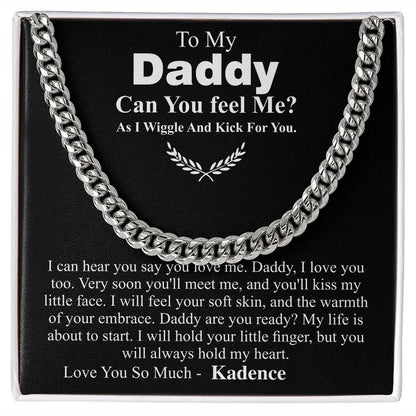 Christmas Gift For Dad From Bump, Dad To Be Gift, Pregnancy Announcement To Husband, Father Chain Necklace Gift With Message Card From Bump Kadence