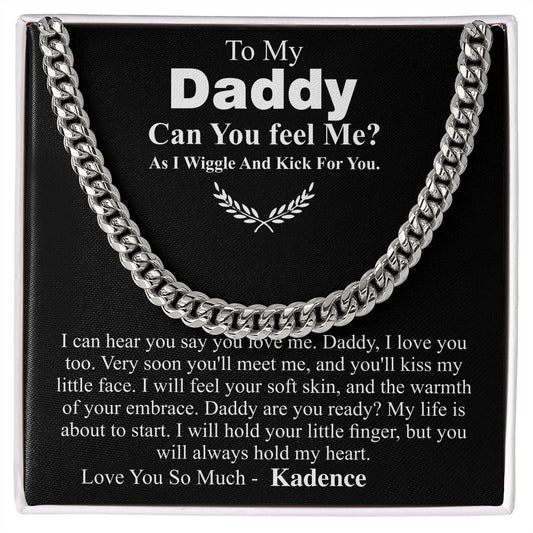 Christmas Gift For Dad From Bump, Dad To Be Gift, Pregnancy Announcement To Husband, Father Chain Necklace Gift With Message Card From Bump Kadence