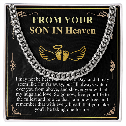 Miscarriage Father's Day Gift from Loss Baby, Stillborn Memorial Chain Gift from Son on Fathers Day, Baby Loss Gift for Dad, Memorial Gift