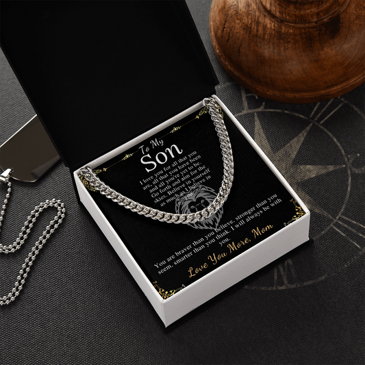 Sentimental Son Gifts from Mom, Son Chain Necklace, Mother to Son Gifts, Christmas Gifts for Son Birthday, Gifts for Son from Mother #0910 lion
