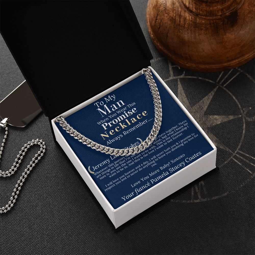 Boyfriend Promise necklace For Him, Boyfriend Christmas Gift, Mens Chain Necklace Christmas Gift For Soulmate, Husband Christmas Gift #0943 jeremy lacie