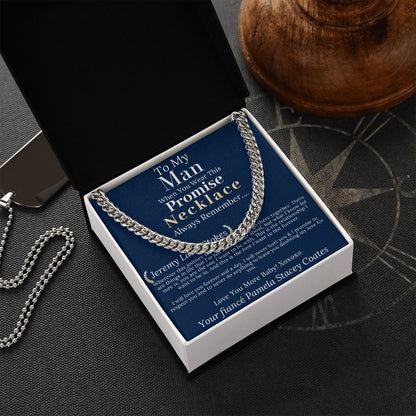 Boyfriend Promise necklace For Him, Boyfriend Christmas Gift, Mens Chain Necklace Christmas Gift For Soulmate, Husband Christmas Gift #0943 jeremy lacie