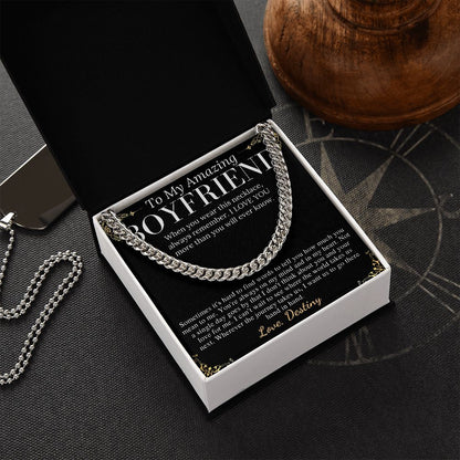 Meaningful jewelry Gift Chain Necklace For Anniversary to Boyfriend from Girlfriend with Personalized Message Card Destiny