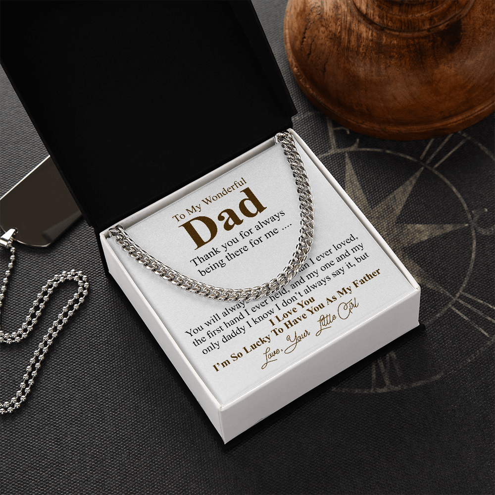 Personalized fathers day gift from daughter, Father's Day Chain Necklace, To My Dad Gift, Papa Gift, Chain For Dad, Dad Birthday Gift little girl