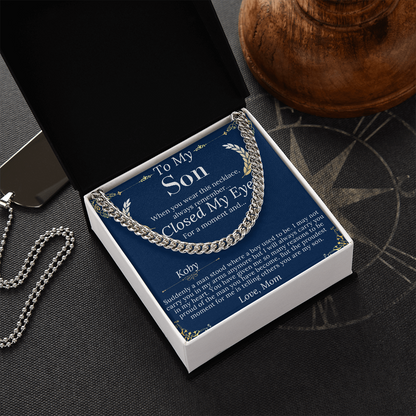 Son Christmas Gift, Sentimental Son Gifts from Mom, Son Chain Necklace, Mother to Son Gift, Son Birthday,Valentine Gifts for Son from Mother koby