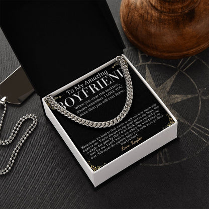 Meaningful jewelry Gift Chain Necklace For Anniversary to Boyfriend from Girlfriend with Personalized Message Card kaylee