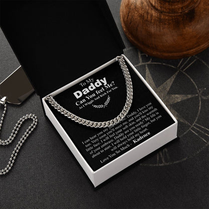 Christmas Gift For Dad From Bump, Dad To Be Gift, Pregnancy Announcement To Husband, Father Chain Necklace Gift With Message Card From Bump Kadence