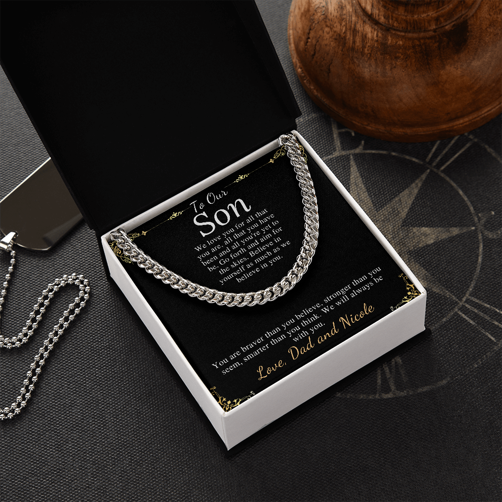 Sentimental Son Gifts from Mom, Son Chain Necklace, Mother to Son Gifts, Christmas Gifts for Son Birthday, Gifts for Son from Mother #0910 dad&nicole