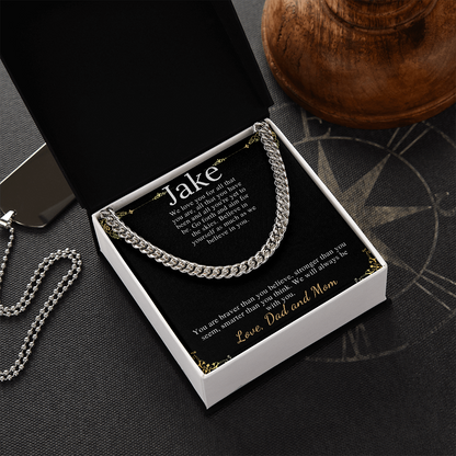 Sentimental Son Gifts from Mom, Son Chain Necklace, Mother to Son Gifts, Christmas Gifts for Son Birthday, Gifts for Son from Mother #0910 jake