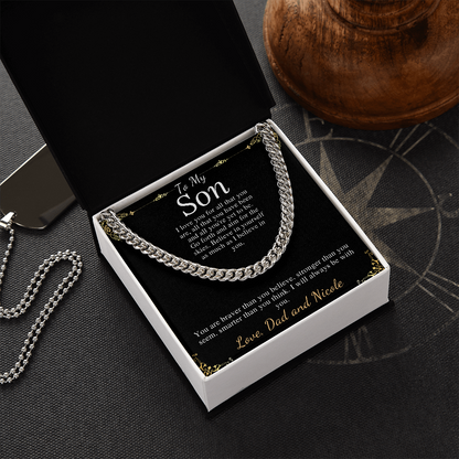 Sentimental Son Gifts from Mom, Son Chain Necklace, Mother to Son Gifts, Christmas Gifts for Son Birthday, Gifts for Son from Mother #0910 nicole