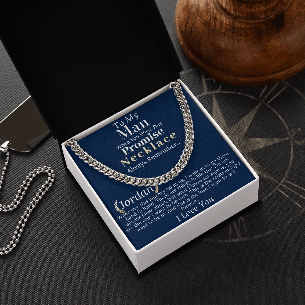 Boyfriend Promise necklace For Him, Boyfriend Christmas Gift, Mens Chain Necklace Christmas Gift For Soulmate, Husband Christmas Gift #0943 Jordan