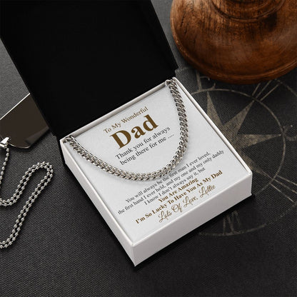 Personalized Christmas gift from daughter, Father's Day Chain Necklace, To My Dad Gift, Papa Gift, Chain For Dad, Dad Birthday Gift lottie