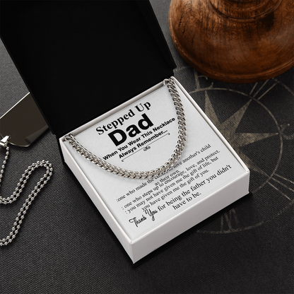 stepped up dad chain necklace