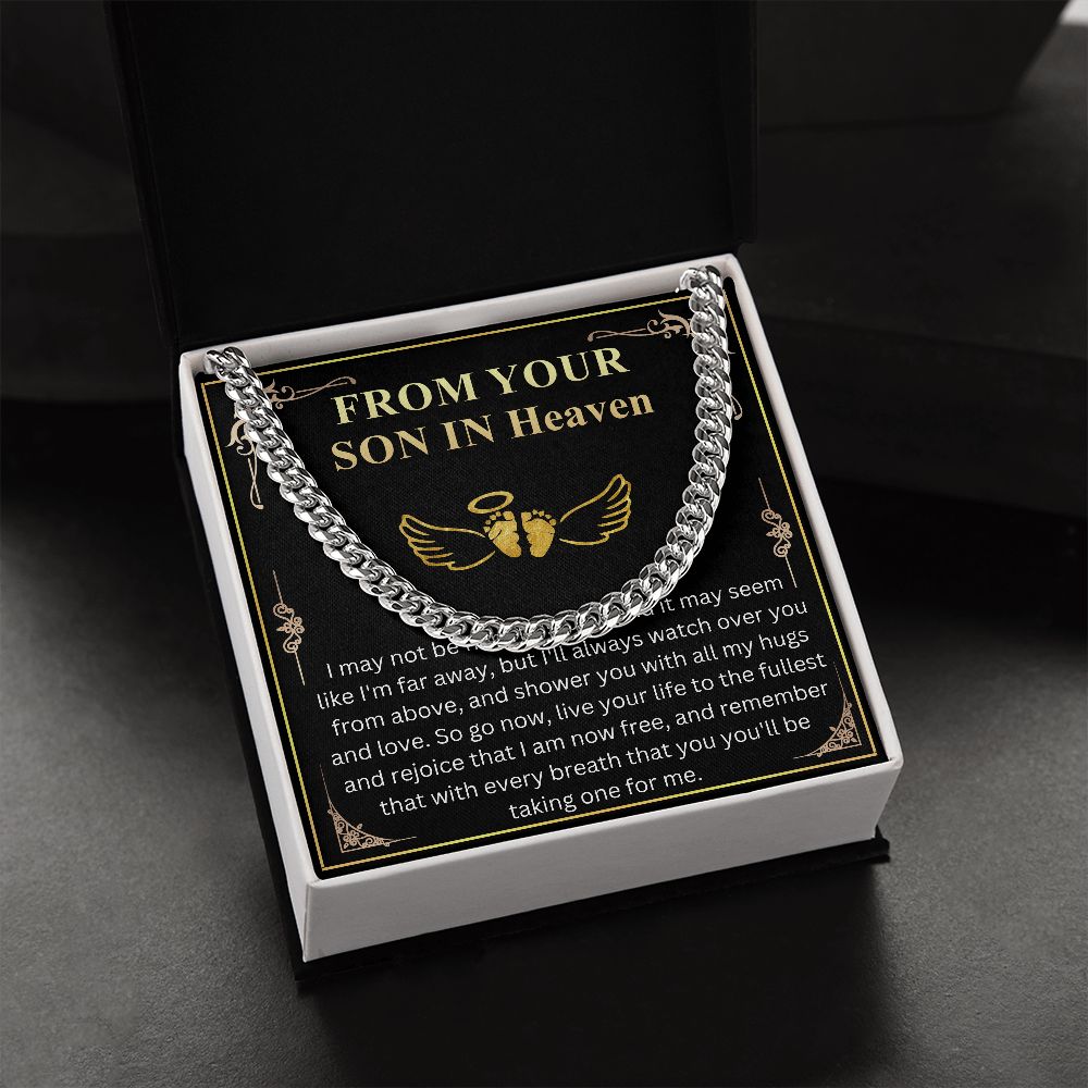Meaningful Jewelry Gift First Fathers Day Gift from Baby in Heaven, Loss of Child Fathers Day Gift, Pregnancy Loss, Miscarriage Father's Day Chain Necklace with Messege Card