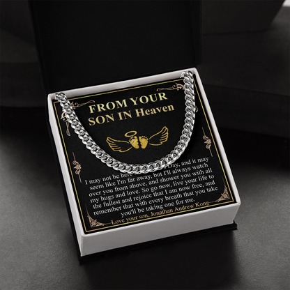 Miscarriage Father's Day Gift from Loss Baby, Stillborn Memorial Chain Gift from Son on Fathers Day, Baby Loss Gift for Dad, Memorial Gift jonathan