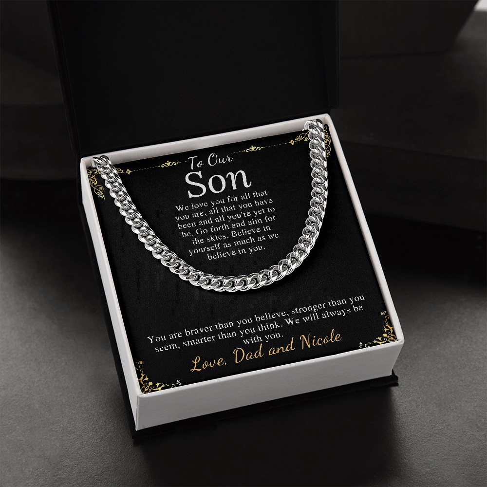 Sentimental Son Gifts from Mom, Son Chain Necklace, Mother to Son Gifts, Christmas Gifts for Son Birthday, Gifts for Son from Mother #0910 dad&nicole