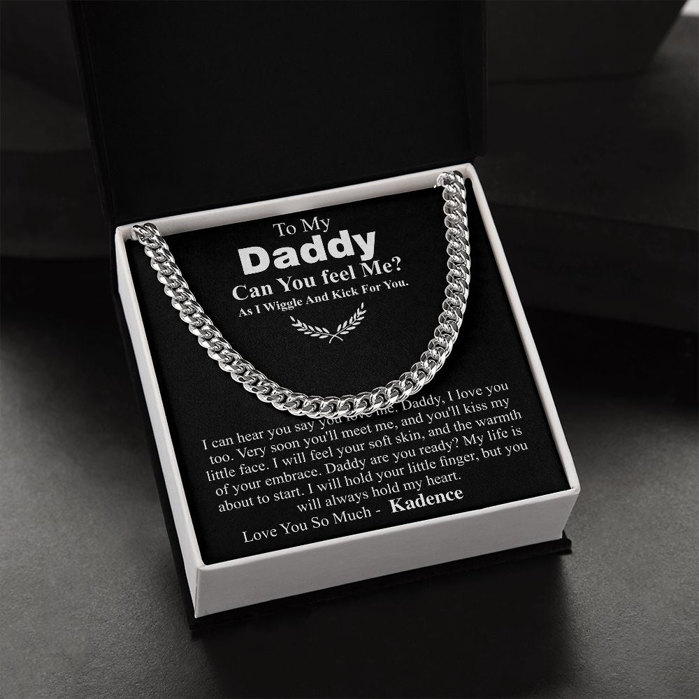 Christmas Gift For Dad From Bump, Dad To Be Gift, Pregnancy Announcement To Husband, Father Chain Necklace Gift With Message Card From Bump Kadence
