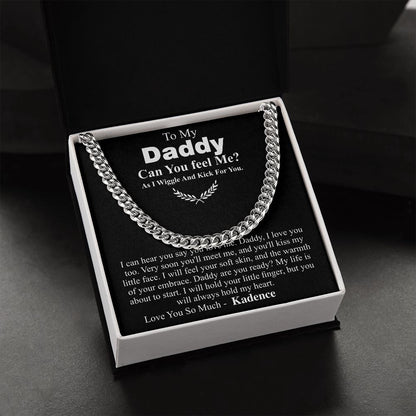 Christmas Gift For Dad From Bump, Dad To Be Gift, Pregnancy Announcement To Husband, Father Chain Necklace Gift With Message Card From Bump Kadence