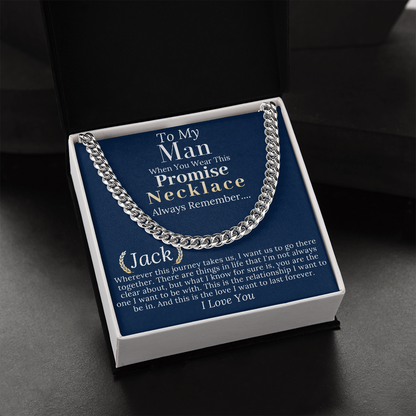 Boyfriend Promise necklace For Him, Boyfriend Christmas Gift, Mens Chain Necklace Christmas Gift For Soulmate, Husband Christmas Gift #0943 jack