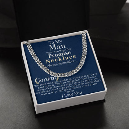 Boyfriend Promise necklace For Him, Boyfriend Christmas Gift, Mens Chain Necklace Christmas Gift For Soulmate, Husband Christmas Gift #0943 Jordan