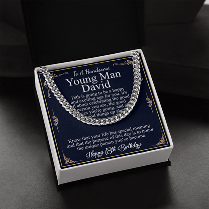 18th Birthday Gift For Him, 18th Birthday Present For Man, Personalized Gift for 18 Year Old Male, 18th Birthday Gift Son from Mom, Dad david