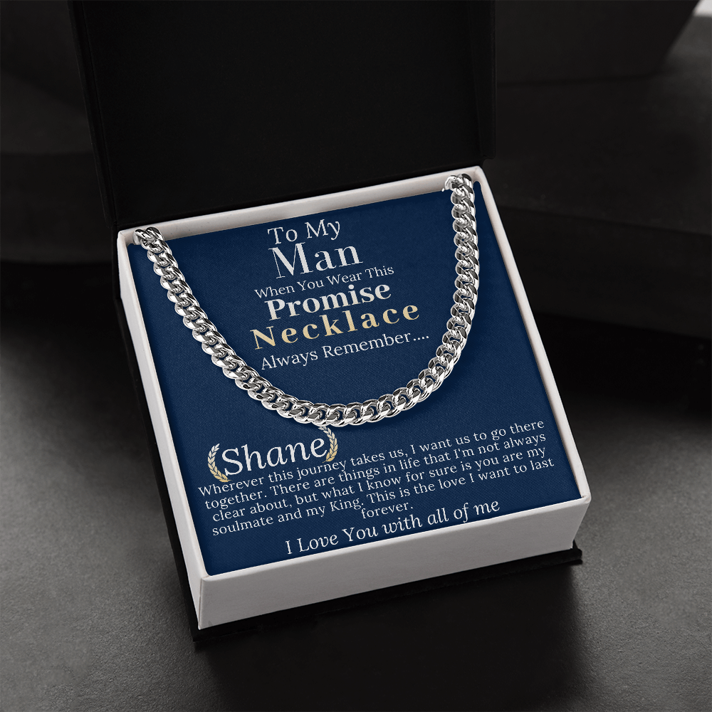 Boyfriend Promise necklace For Him, Boyfriend Christmas Gift, Mens Chain Necklace Christmas Gift For Soulmate, Husband Christmas Gift #0943 Shane