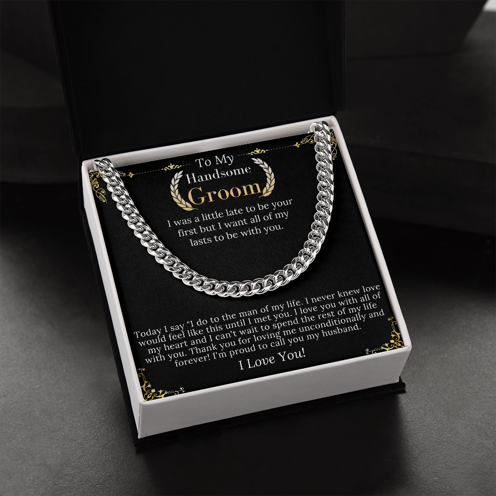 To My Groom from bride, Wedding Gift for My Man on Wedding Day, Groom Wedding Present from Bride, Necklace for men, keepsake gift for him