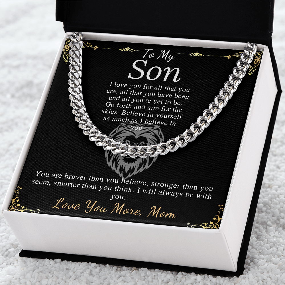 Sentimental Son Gifts from Mom, Son Chain Necklace, Mother to Son Gifts, Christmas Gifts for Son Birthday, Gifts for Son from Mother #0910 lion